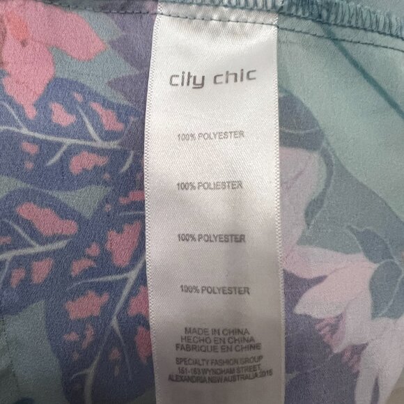 City Chic Aqua Blue Floral Maxi Dress with Smocked Bodice Plus Size 18 - Picture 8 of 15